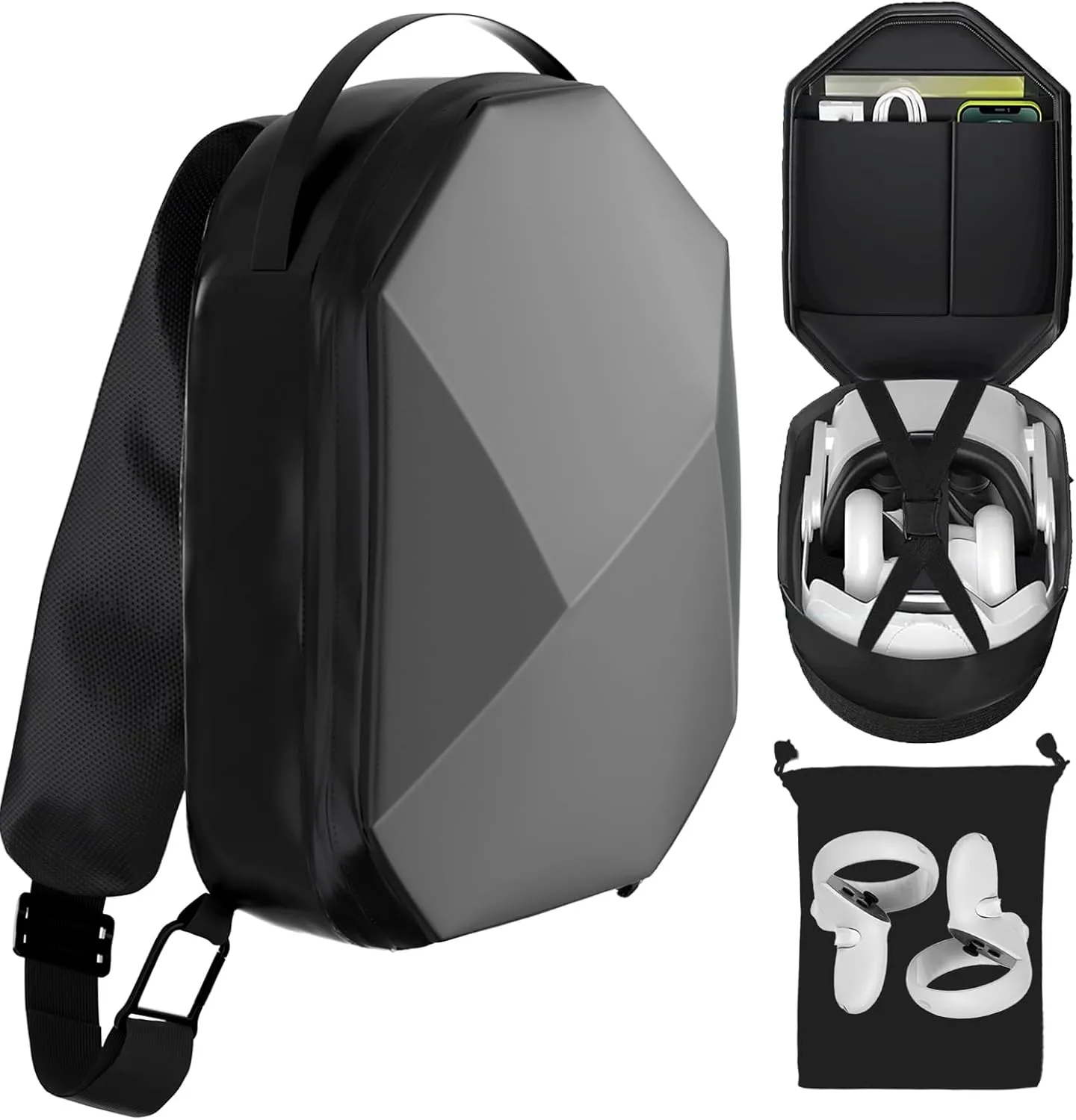Hard Carrying Case for Meta Quest 3 Oculus Quest 2, Compatible with BOBOVR Elite Battery Head Strap and VR Gaming Accessories, Suitable for Travel and Home Storage