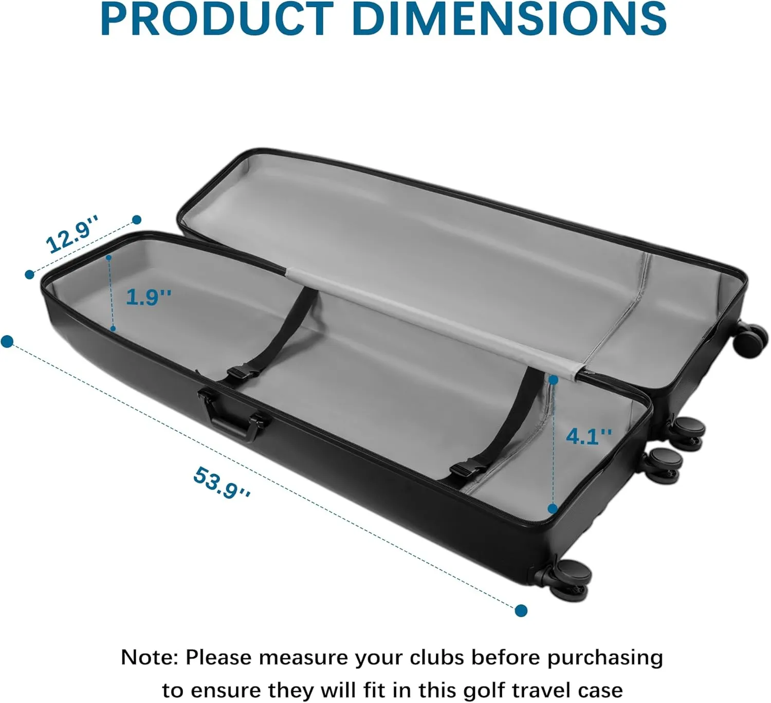 Hard Case Golf Travel Bag, Travel Case - Ultimate Protection, Waterproof & Durable, Specially Designed for Golf Clubs