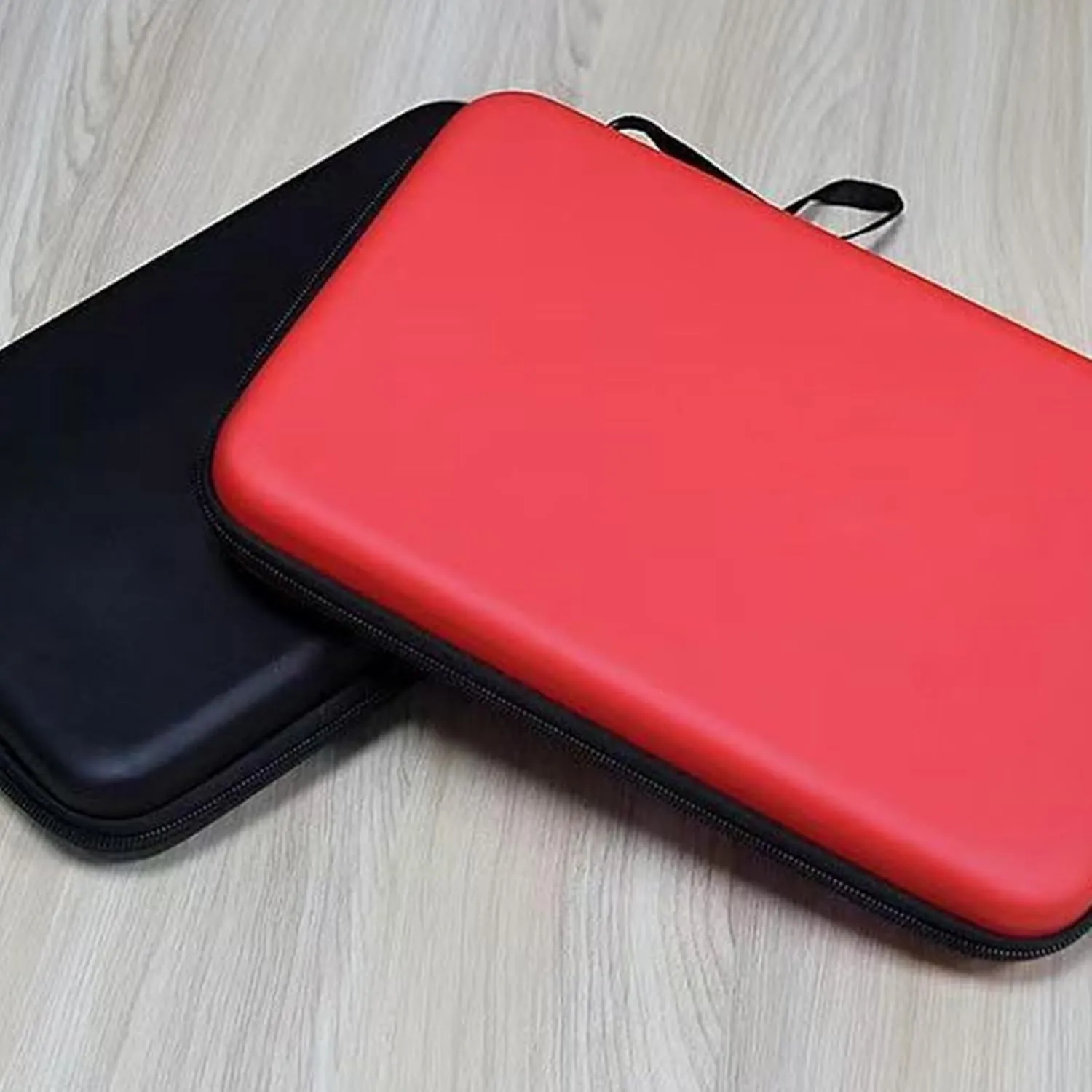 Hard Table Tennis Rackets Bag Square Pingpong Paddle Storage Bag Enduring Waterproofs Zippers Handbag Holds 2 Rackets