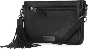 Harley-Davidson Women's Classic Leather Hip Bag w/Tassel & Strap - Black
