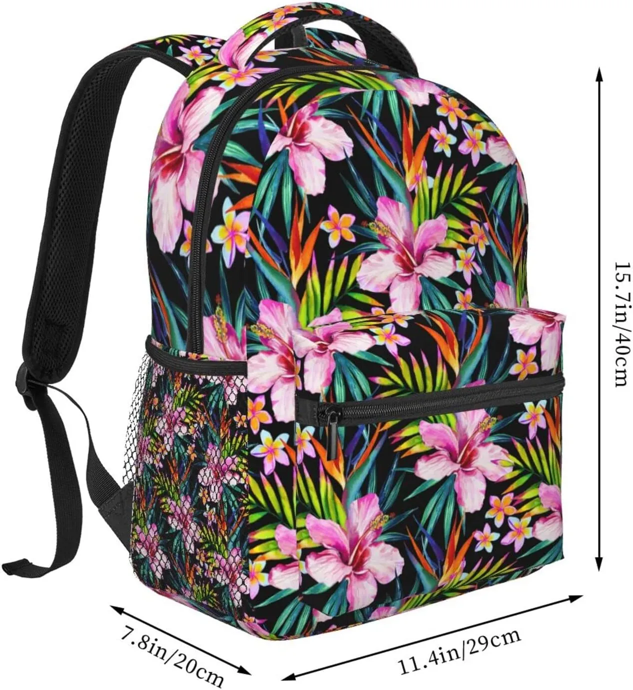 Hawaii Hawaiian Flowers Floral Backpack Casual Camping Travel Backpacks Lightweight Daypack Bag Women Men Bookbag