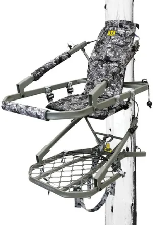 Hawk Warbird Climber Portable Aluminum Big Game Camo Hunting Tree Stand with 21" x 34" Platform & 19" x 12" Foam Padded Seat