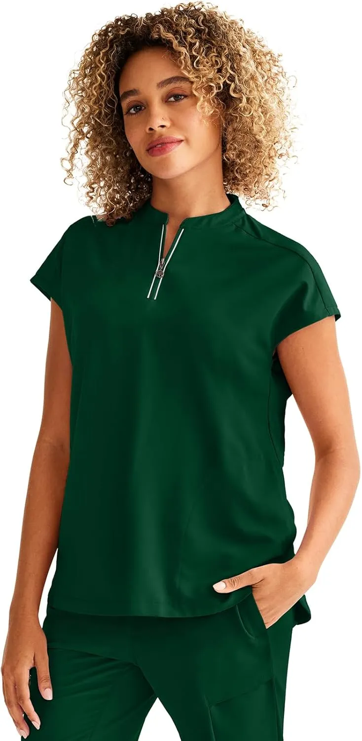 Healing Hands Women Medical Scrub Top Sandy Top with 2 Pockets, Moisture Wicking, 360° Stretch and Recycled Fiber - 2286