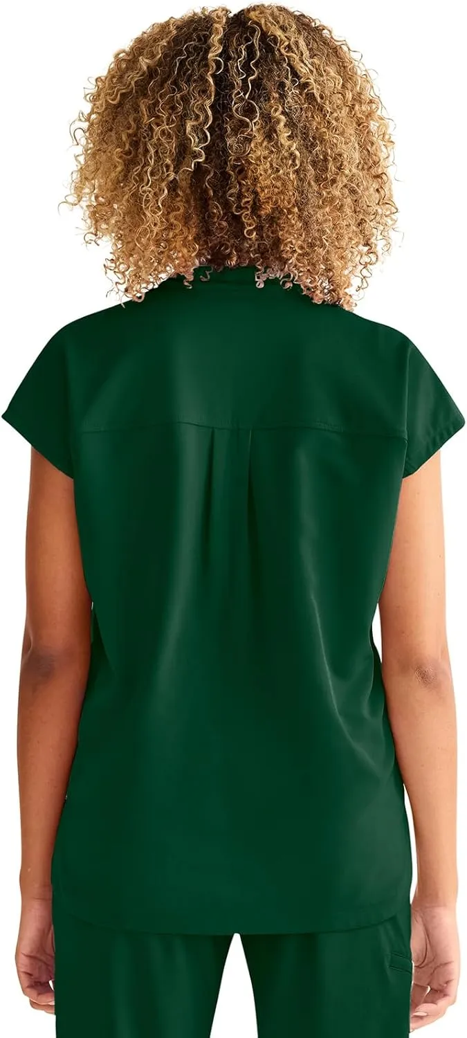 Healing Hands Women Medical Scrub Top Sandy Top with 2 Pockets, Moisture Wicking, 360° Stretch and Recycled Fiber - 2286
