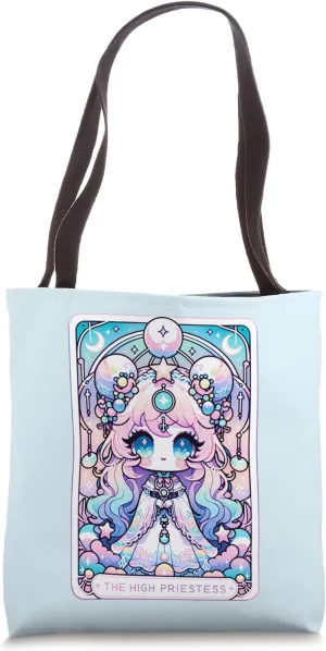 High Cute Priestess Kawaii Pastel Goth Print Tote Bag