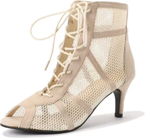 High Heels for Women Peep Toe Summer Booties Breathable Mesh Sandals Classic Gladiator Sandals Strappy Dress Shoes