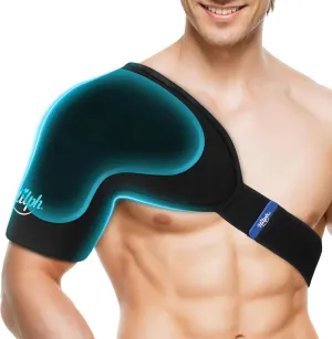 Hilph Shoulder Ice Pack Wrap Sleeve for Trapezius & Rotator Cuff Cold Therapy with Targeted Double-Layer Gel, Reusable Gel Cold Pack for Shoulder & Arm Pain Relief, Better Putting On & Off, Medium