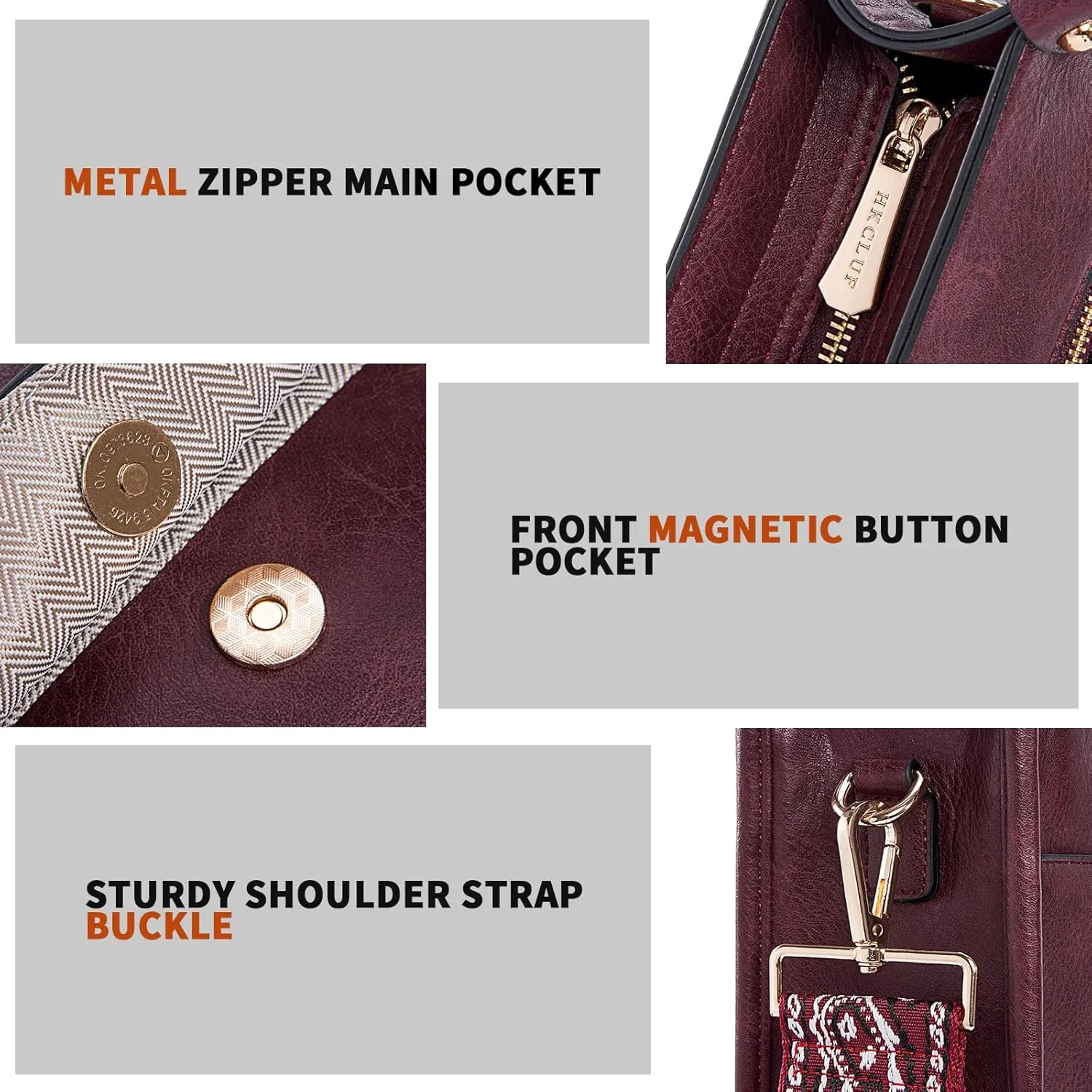 HKCLUF Vegan Leather Crossbody Bags Purse for Women Trendy Tassel Hobo Handbag Women With 2PCS Adjustable Guitar Strap