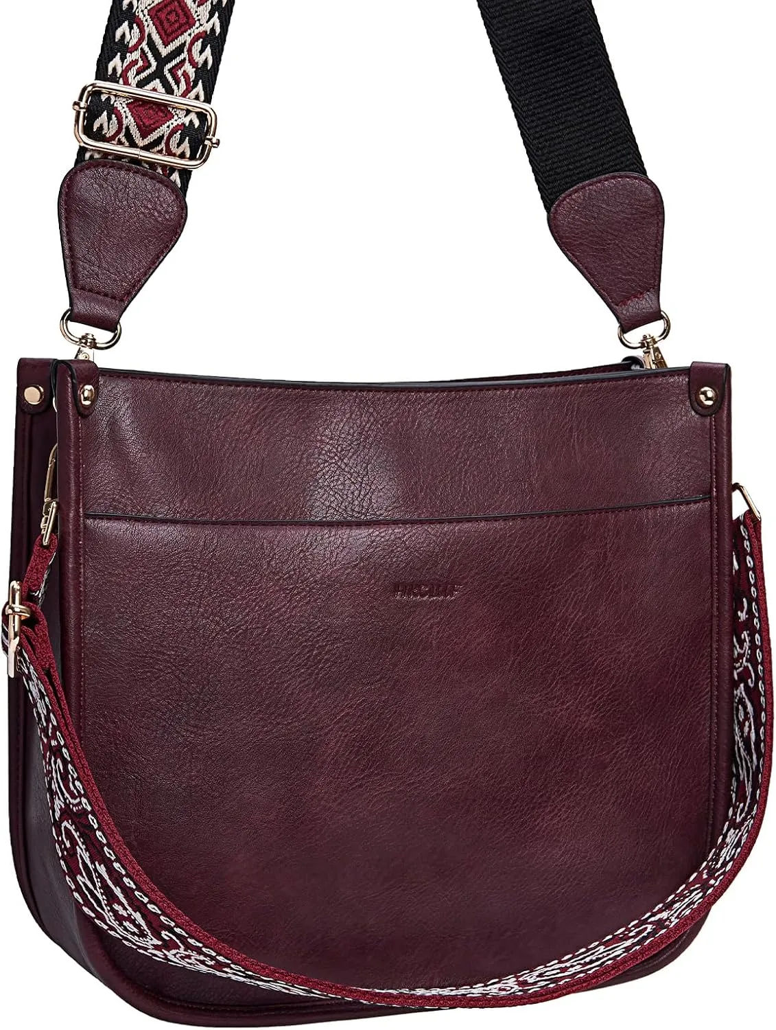 HKCLUF Vegan Leather Crossbody Bags Purse for Women Trendy Tassel Hobo Handbag Women With 2PCS Adjustable Guitar Strap