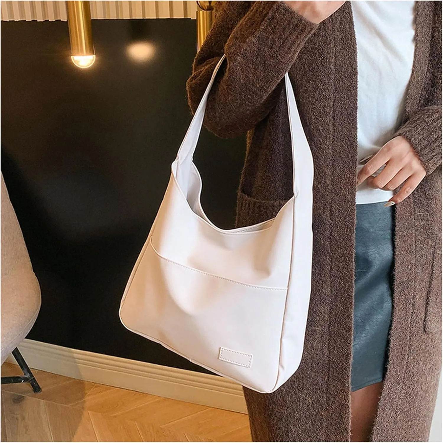 Hobo Bag Women's Fashion Vegetarian Leather Handbag Wallet Casual Trend Large Soft Shoulder Bag