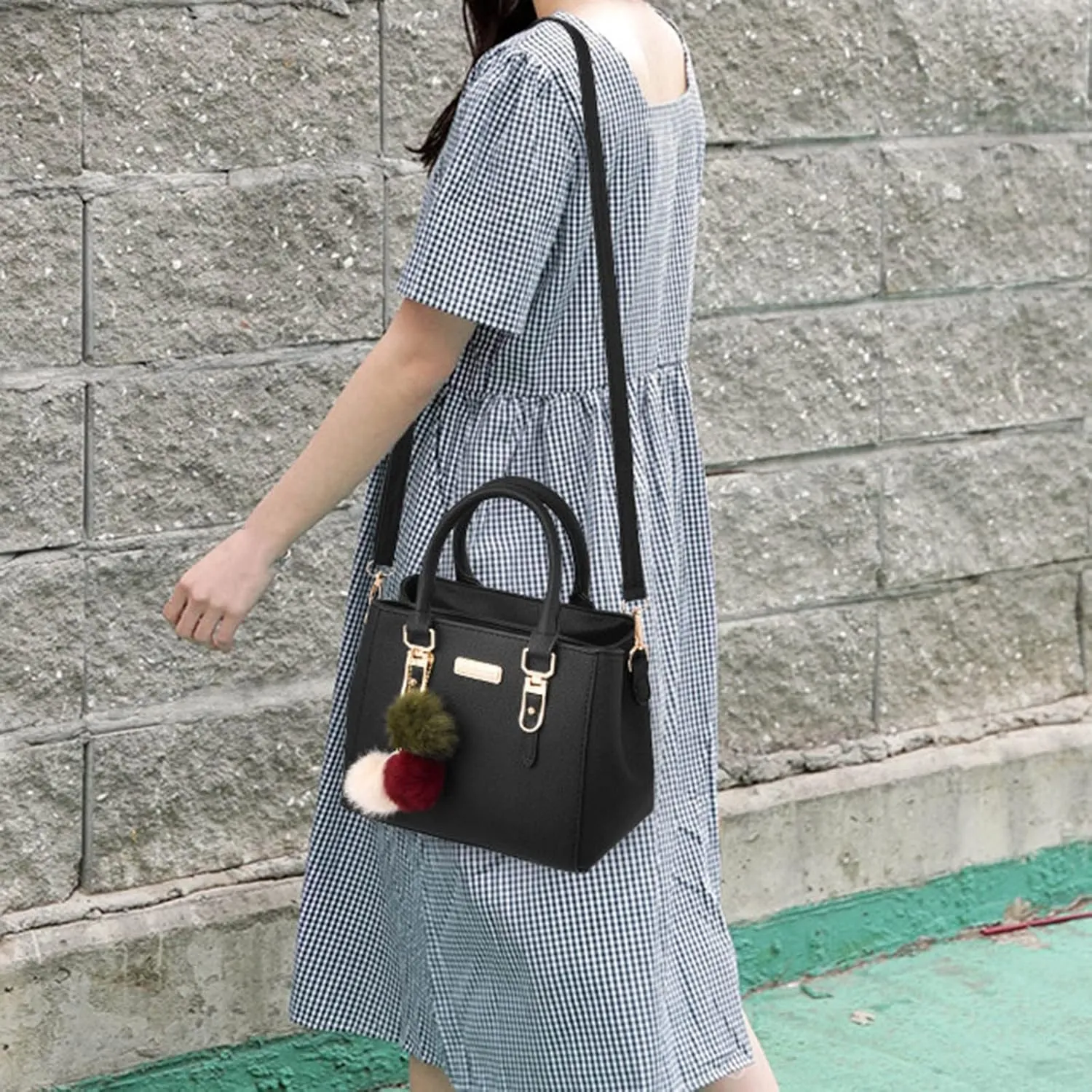 Hobo Shoulder Bag with Big Snap Hook Hardware Large Hobo Shoulder Bag