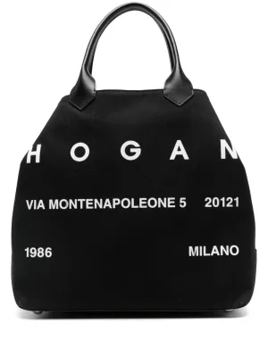 Hogan Pre Script Canvas Large Tote Bag