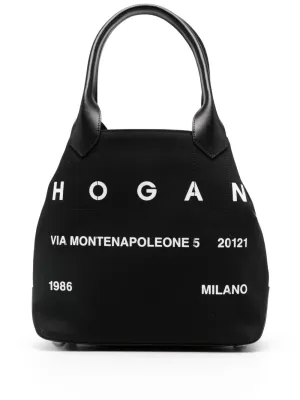 Hogan Pre Script Canvas Medium Tote Bag