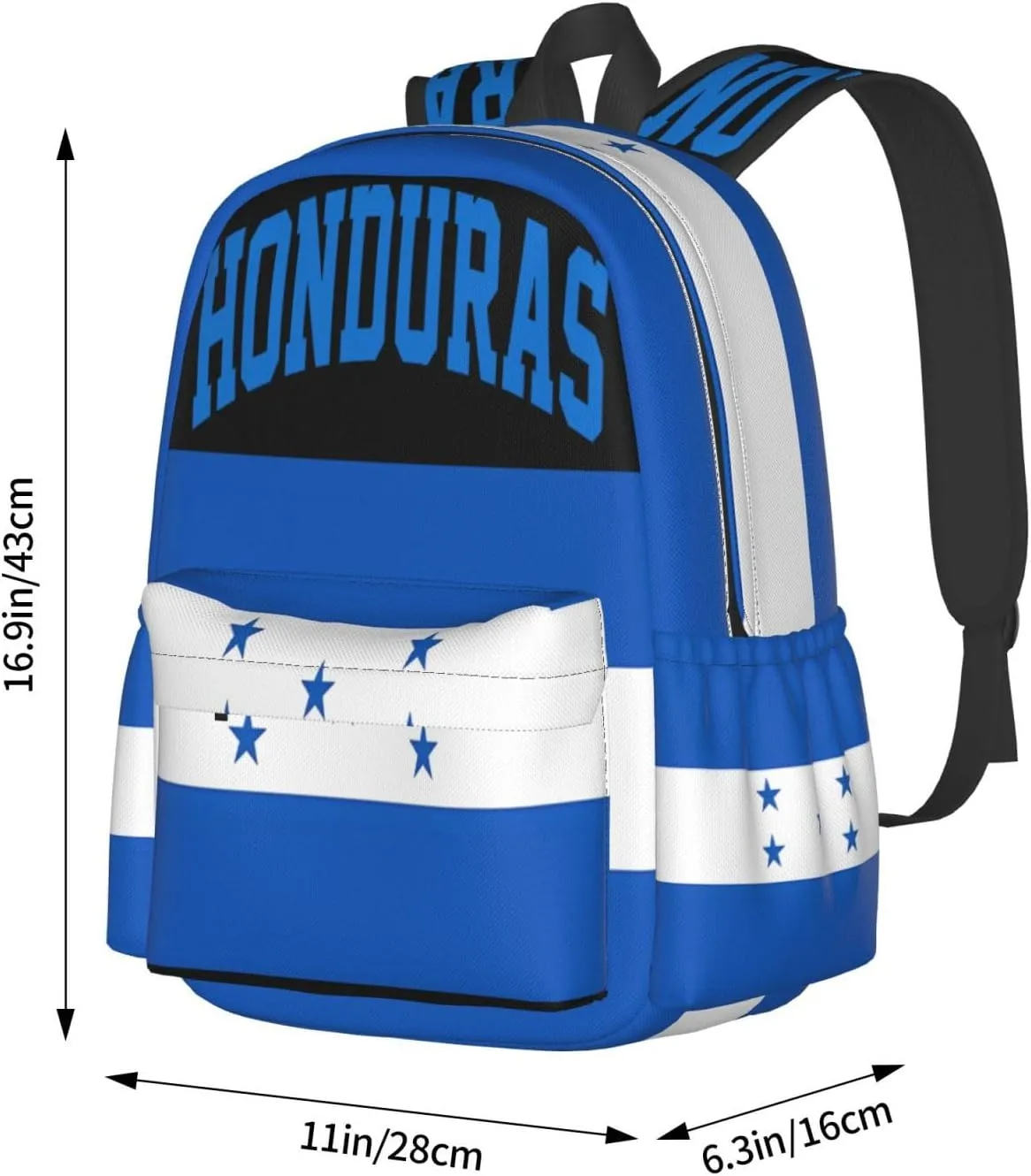 Honduran Flag Large Travel Backpack Casual Backpacks Laptop Daypack Working Rucksack Lightweight Back Pack Sports Bag with Adjustable Shoulder Strap