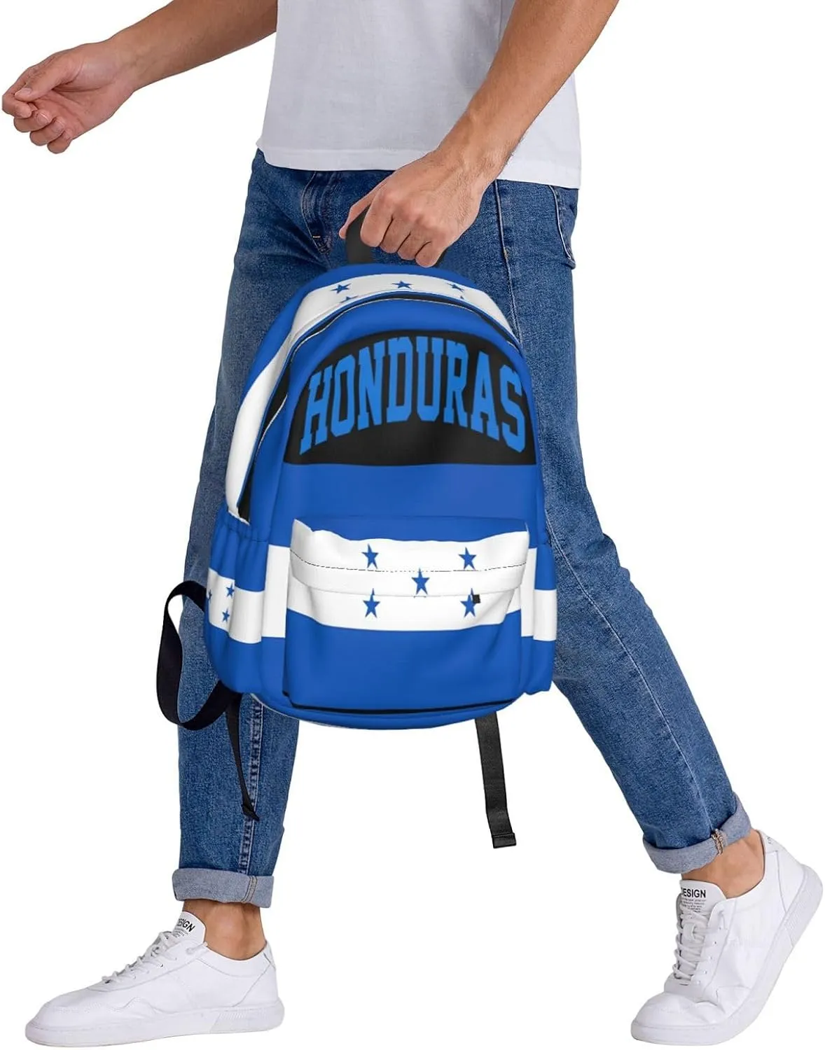 Honduran Flag Large Travel Backpack Casual Backpacks Laptop Daypack Working Rucksack Lightweight Back Pack Sports Bag with Adjustable Shoulder Strap