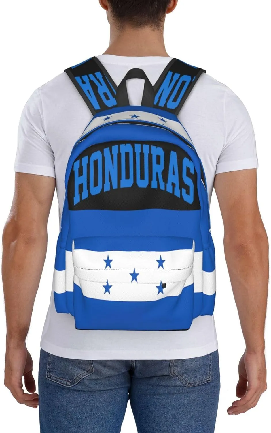 Honduran Flag Large Travel Backpack Casual Backpacks Laptop Daypack Working Rucksack Lightweight Back Pack Sports Bag with Adjustable Shoulder Strap