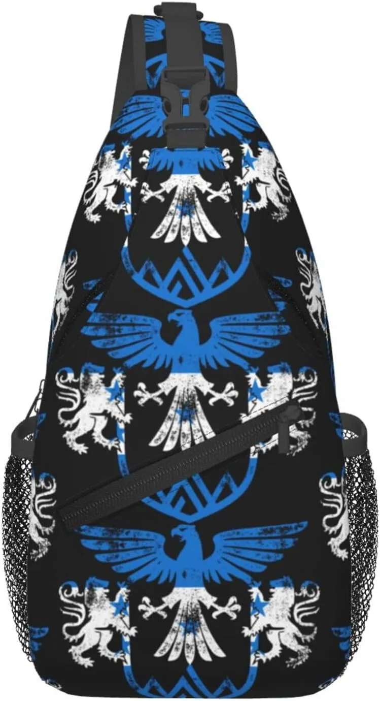 Honduras Flag Eagle Lion Crossbody Bag Cross Chest Bag Adjustable Sling Backpack Sports Gym Shoulder Bags Travel Cycling Daypack Diagonally Casual Rucksack