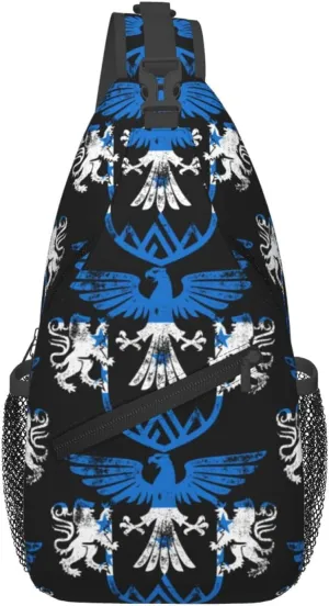 Honduras Flag Eagle Lion Crossbody Bag Cross Chest Bag Adjustable Sling Backpack Sports Gym Shoulder Bags Travel Cycling Daypack Diagonally Casual Rucksack