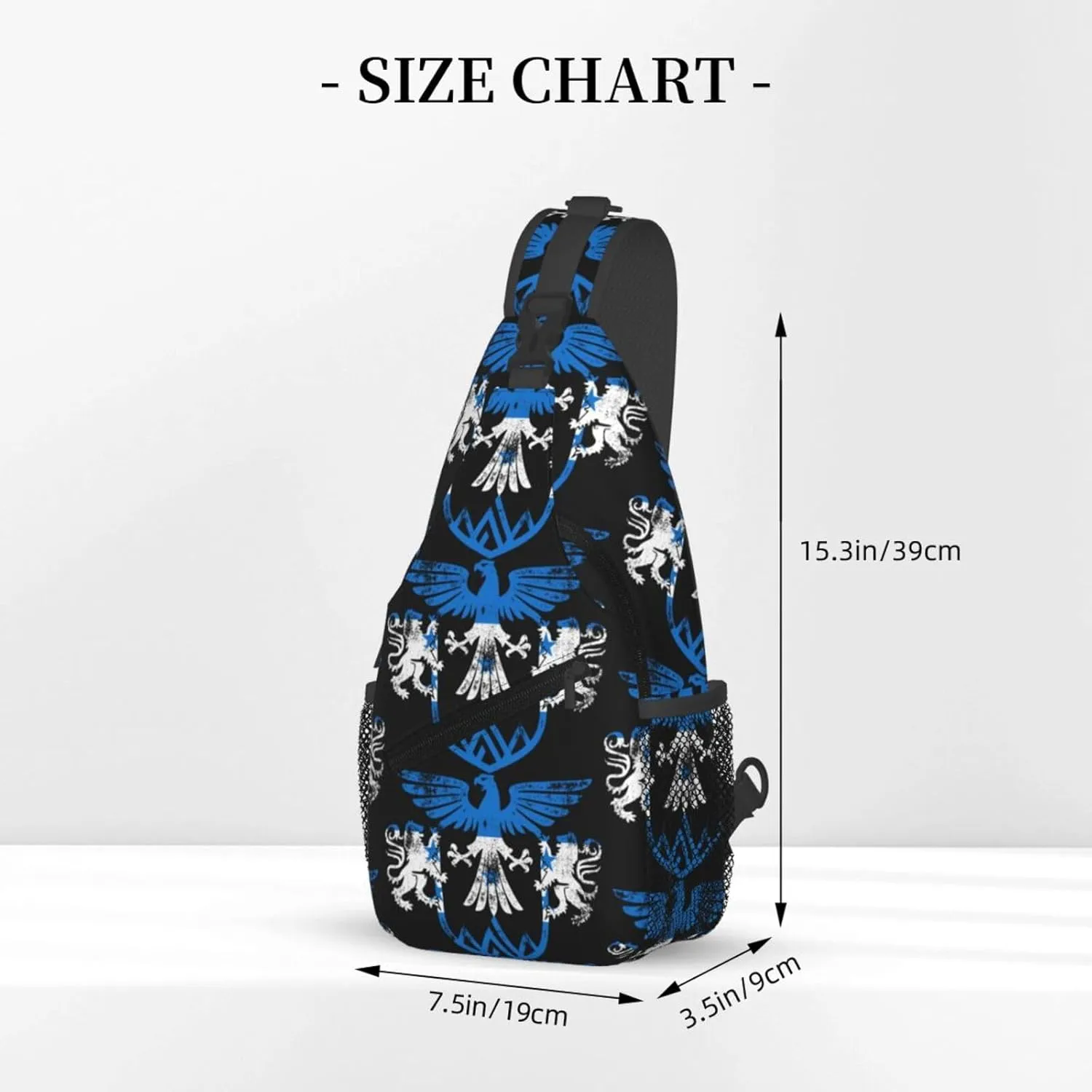 Honduras Flag Eagle Lion Crossbody Bag Cross Chest Bag Adjustable Sling Backpack Sports Gym Shoulder Bags Travel Cycling Daypack Diagonally Casual Rucksack
