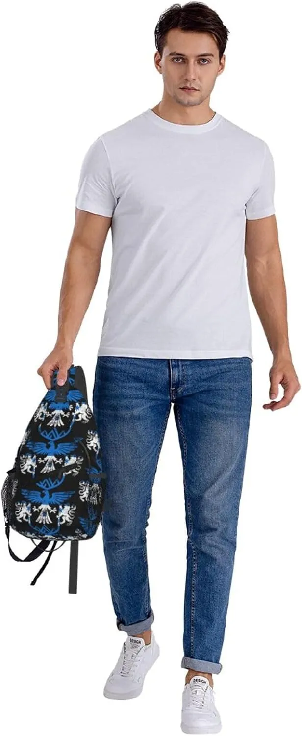 Honduras Flag Eagle Lion Crossbody Bag Cross Chest Bag Adjustable Sling Backpack Sports Gym Shoulder Bags Travel Cycling Daypack Diagonally Casual Rucksack