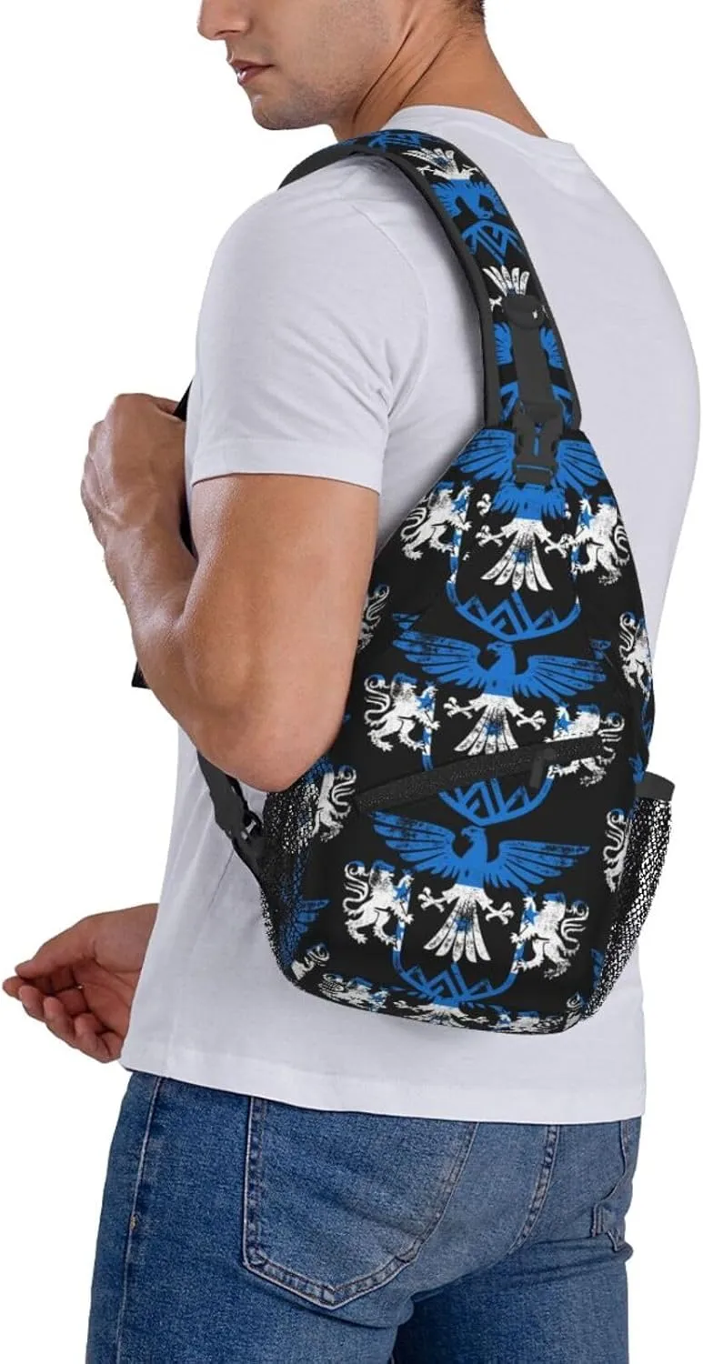 Honduras Flag Eagle Lion Crossbody Bag Cross Chest Bag Adjustable Sling Backpack Sports Gym Shoulder Bags Travel Cycling Daypack Diagonally Casual Rucksack