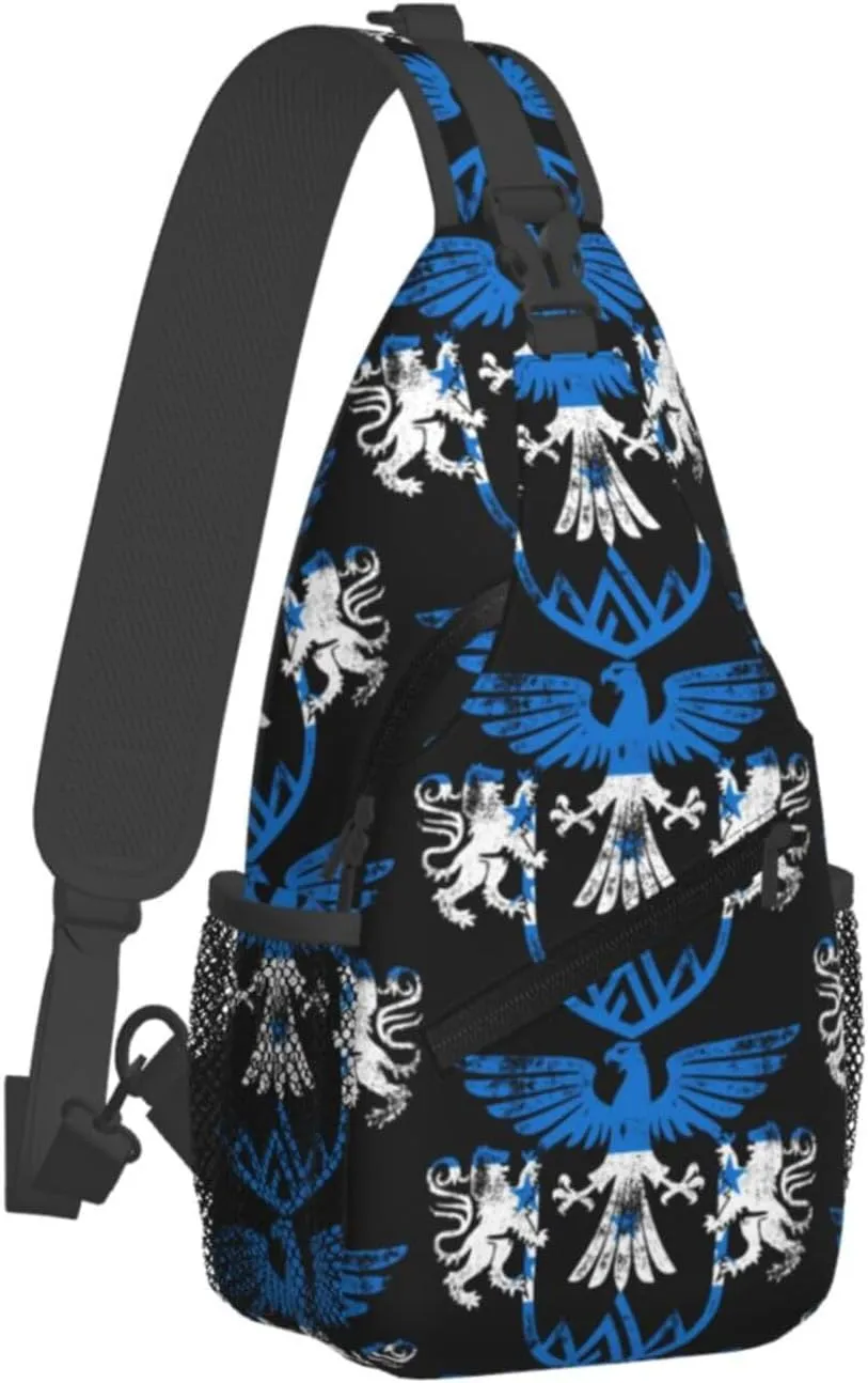 Honduras Flag Eagle Lion Crossbody Bag Cross Chest Bag Adjustable Sling Backpack Sports Gym Shoulder Bags Travel Cycling Daypack Diagonally Casual Rucksack