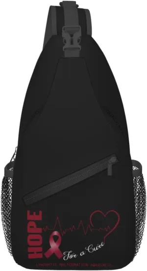 Hope For A Cure Lymphatic Malformation Awareness Crossbody Bags For Women Men Chest Backpack Gym Shoulder Bag Travel Outdoor Sports Casual Crossbody Bags