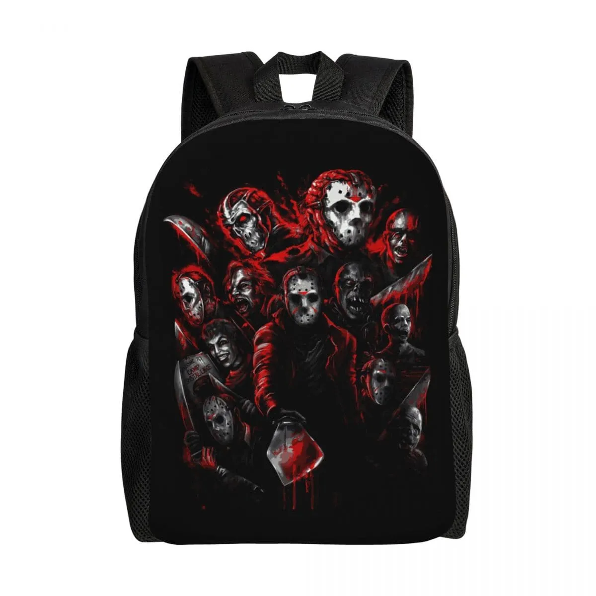 Horror Movie Character Killer Backpack for Men Women Waterproof School College Halloween Film Bag Print Bookbag