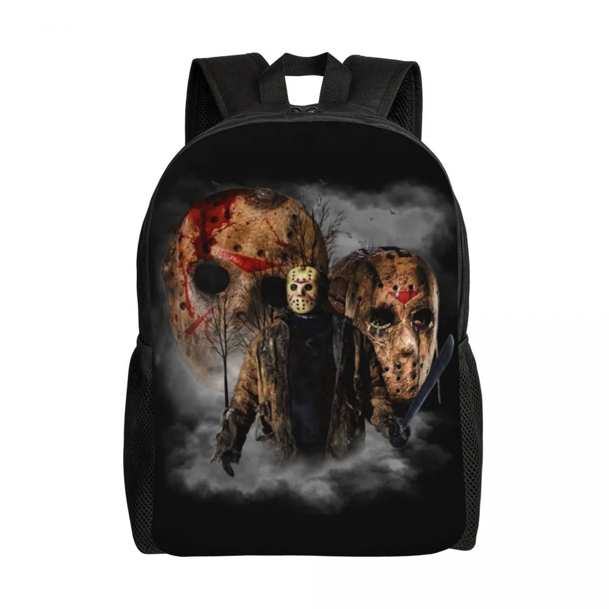 Horror Movie Character Killer Backpack for Men Women Waterproof School College Halloween Film Bag Print Bookbag