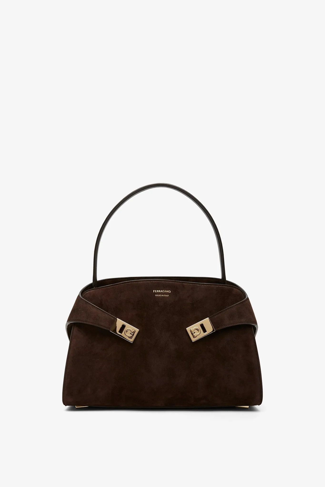Hug small brown suede shoulder bag