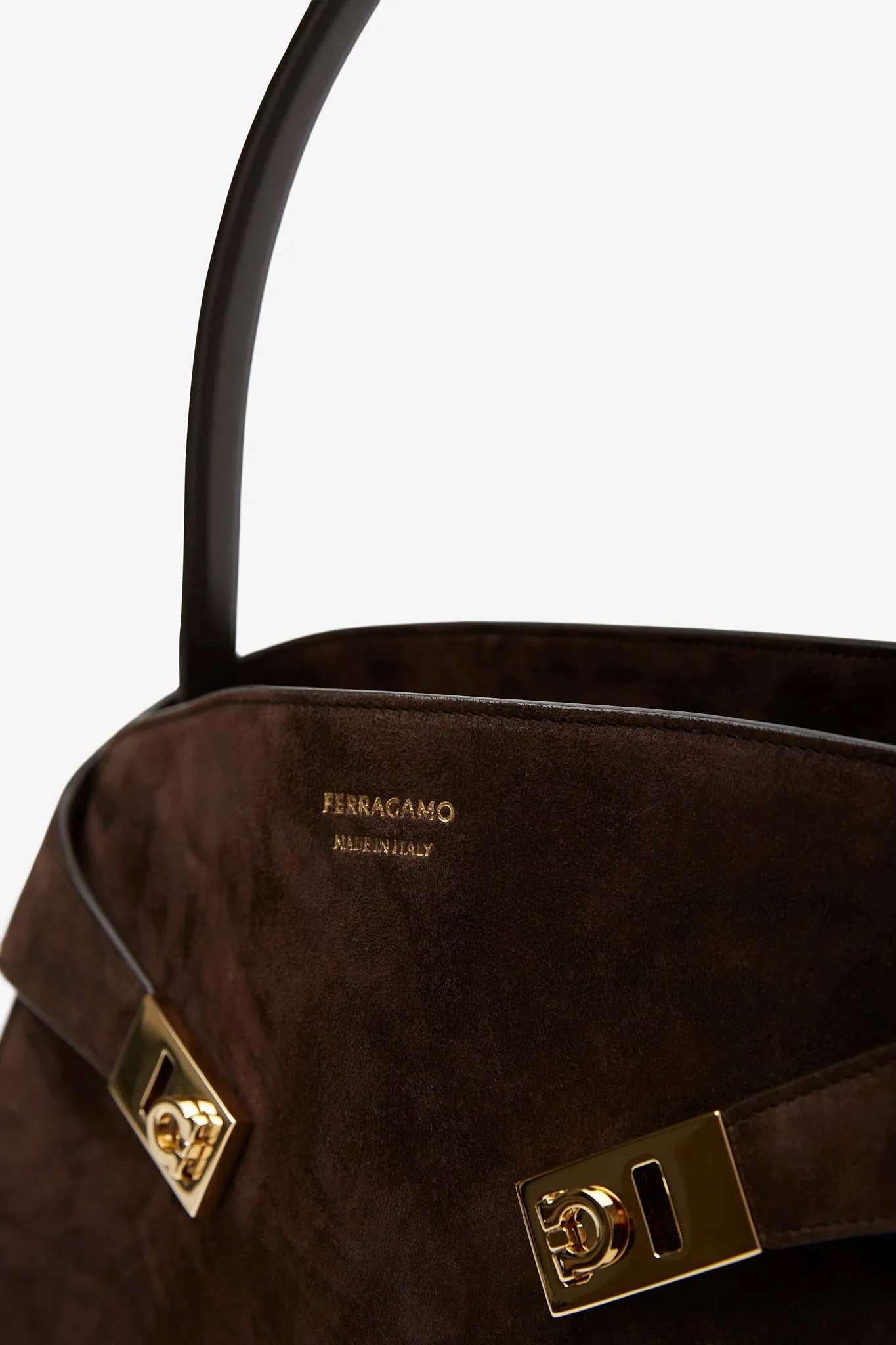 Hug small brown suede shoulder bag