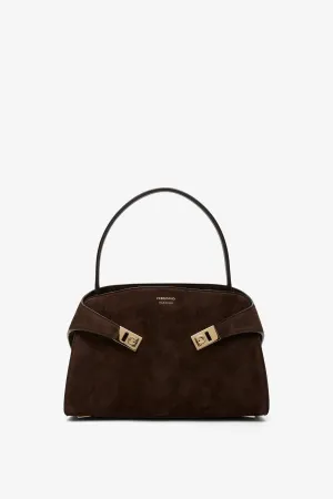 Hug small brown suede shoulder bag