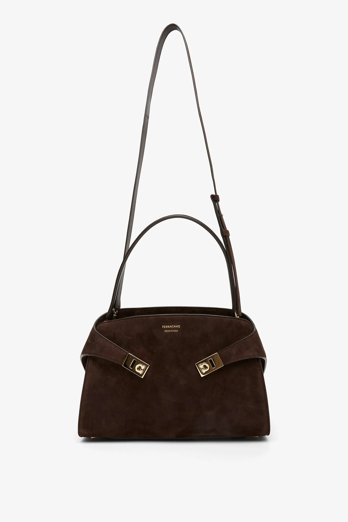 Hug small brown suede shoulder bag