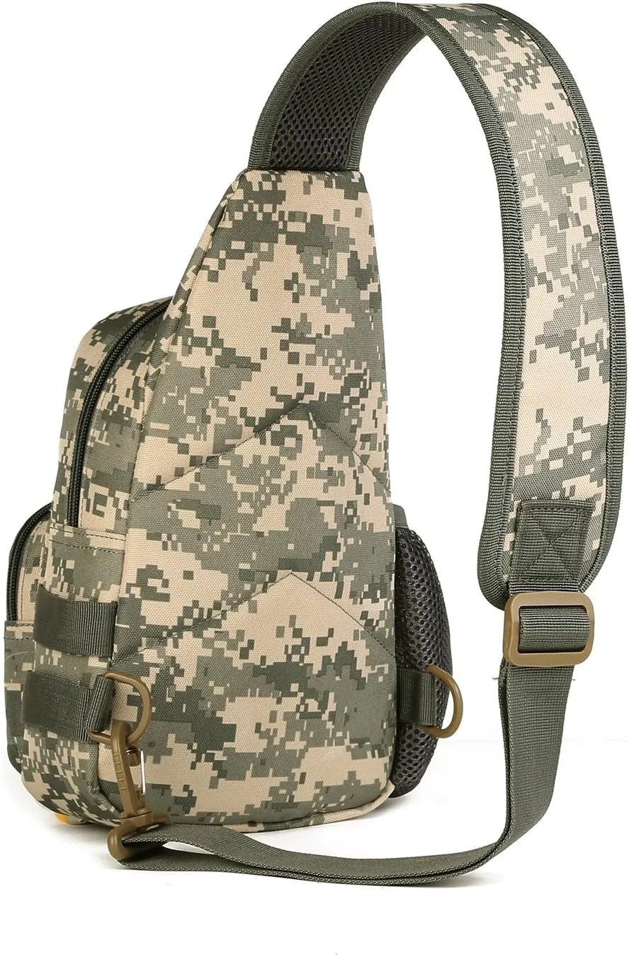 HUNTVP Small Tactical Sling Chest Pack Bag Molle Daypack Backpack Military Crossbody，Type1- ACU Camouflage