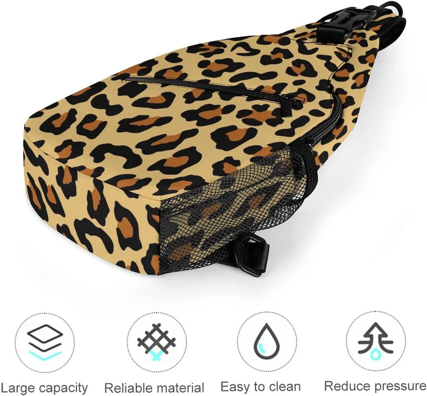 IMPCOKRU Sling Bag for Men Women Crossbody Backpack Camouflage Leopard,Lightweight Shoulder Backpack for Causal Sport Travel Hiking.