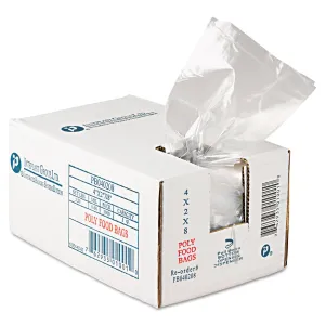 Inteplast Group IBS PB040208 Get Reddi Food & Utility Poly Bag, 4" x 2" x 8", 1 pt, 0.68mil, Clear, 1000 Bags