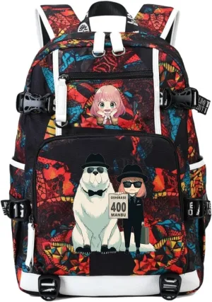 ISaikoy Anime Anya Forger Backpack Shoulder Bag Bookbag School Bag Laptop Bag Daypack 11