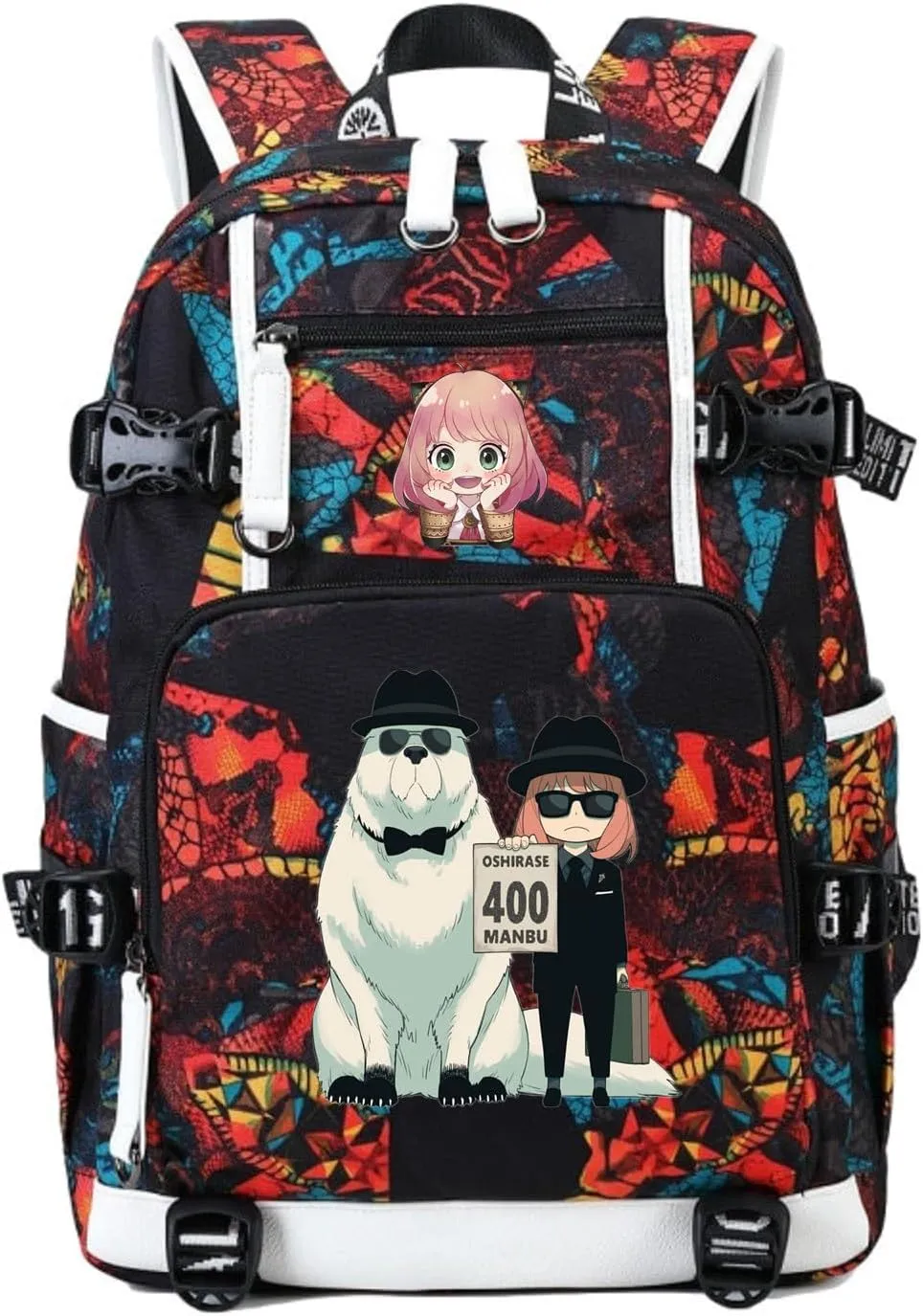 ISaikoy Anime Anya Forger Backpack Shoulder Bag Bookbag School Bag Laptop Bag Daypack 11