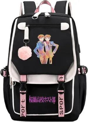 ISaikoy Anime Ouran High School Host Club Backpack Shoulder Bag Bookbag Student School Bag Daypack Satchel B14