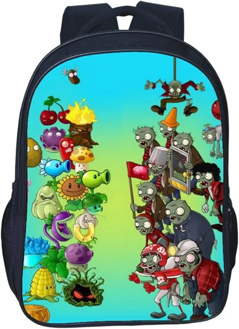 ISaikoy Anime Plants vs. Zombies Backpack Bookbag School Bag Shoulder Bag Messenger Bag Daypack Color B10