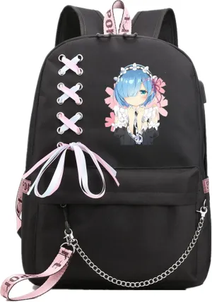 ISaikoy Anime Re:Zero kara Hajimeru Isekai Seikatsu Backpack Shoulder Bag Bookbag Student School Bag Daypack Satchel 12