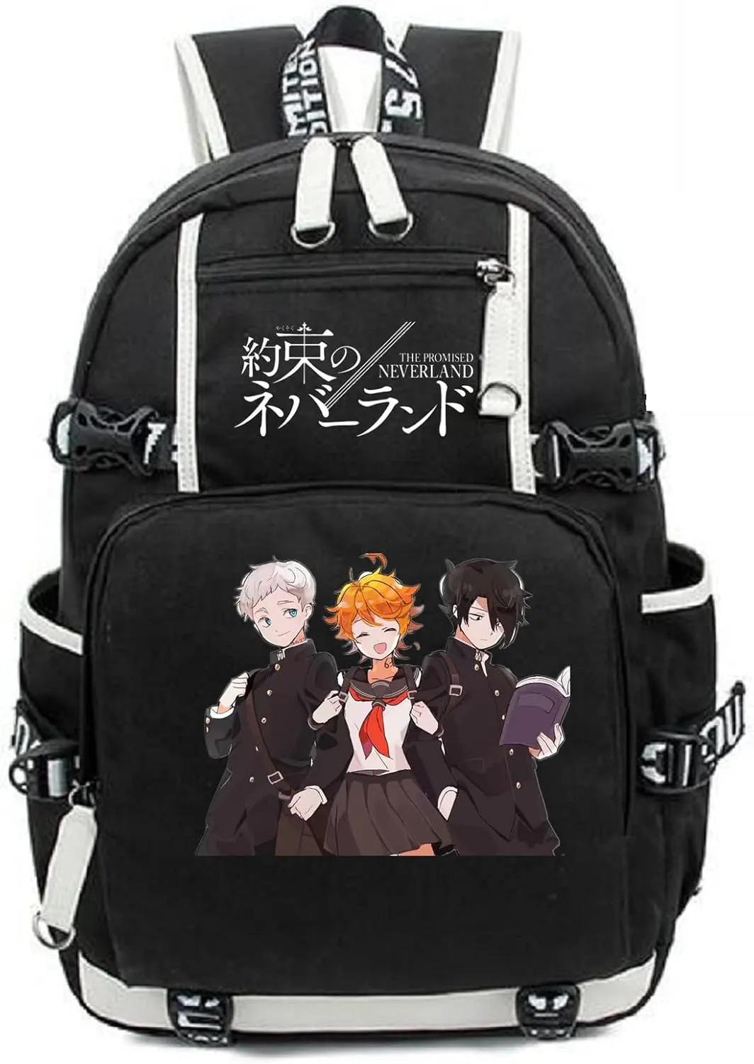 ISaikoy Anime The Promised Neverland Backpack Bookbag Laptop Bag Shoulder Bag Daypack School Bag 12