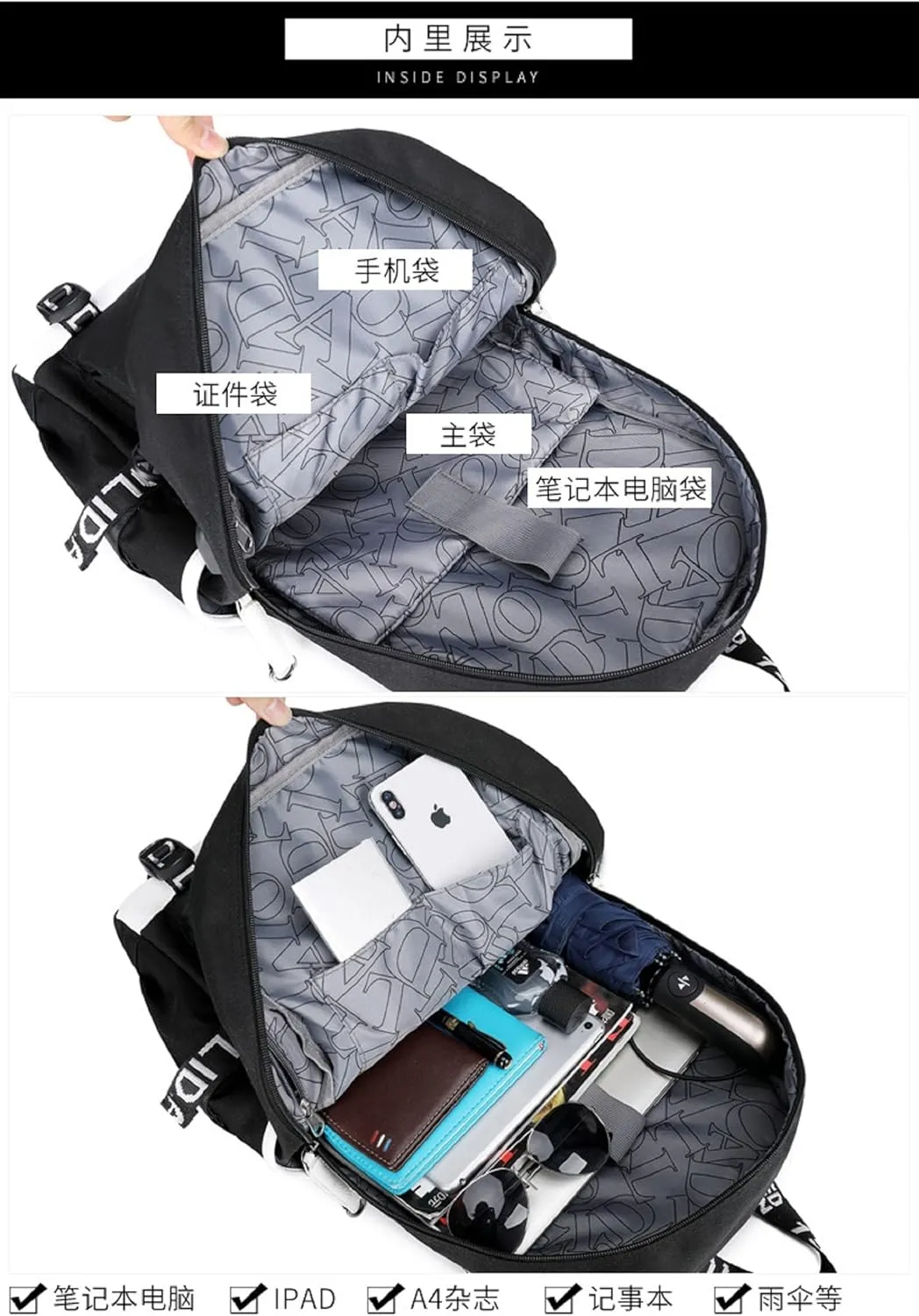ISaikoy Anime The Promised Neverland Backpack Bookbag Laptop Bag Shoulder Bag Daypack School Bag 12