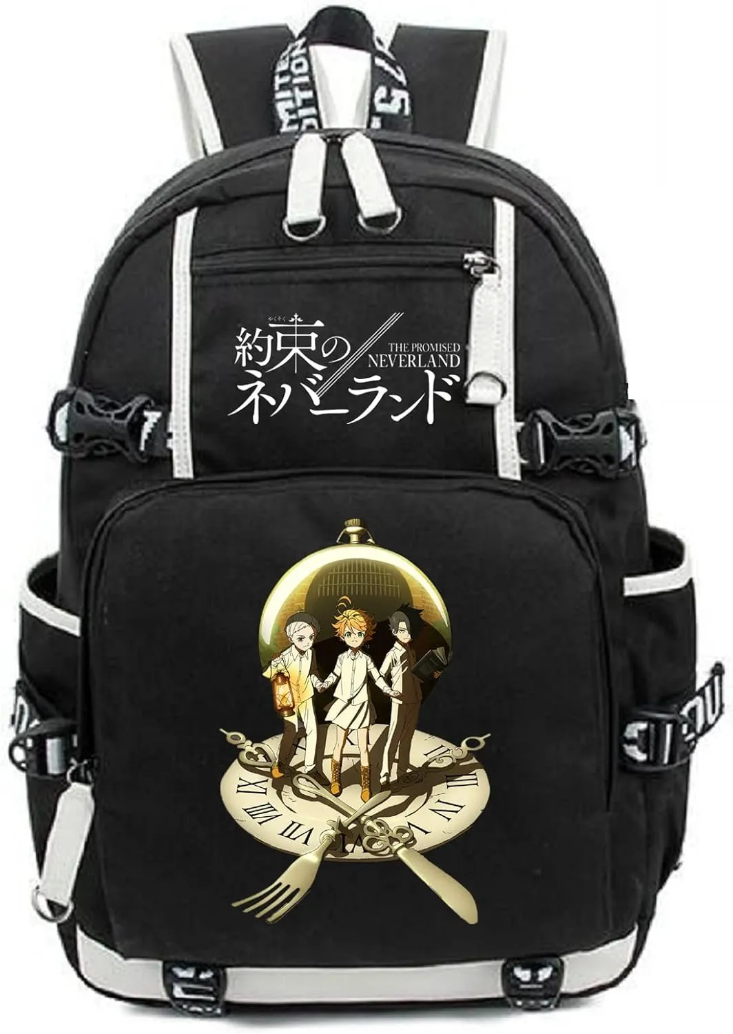 ISaikoy Anime The Promised Neverland Backpack Bookbag Laptop Bag Shoulder Bag Daypack School Bag 17