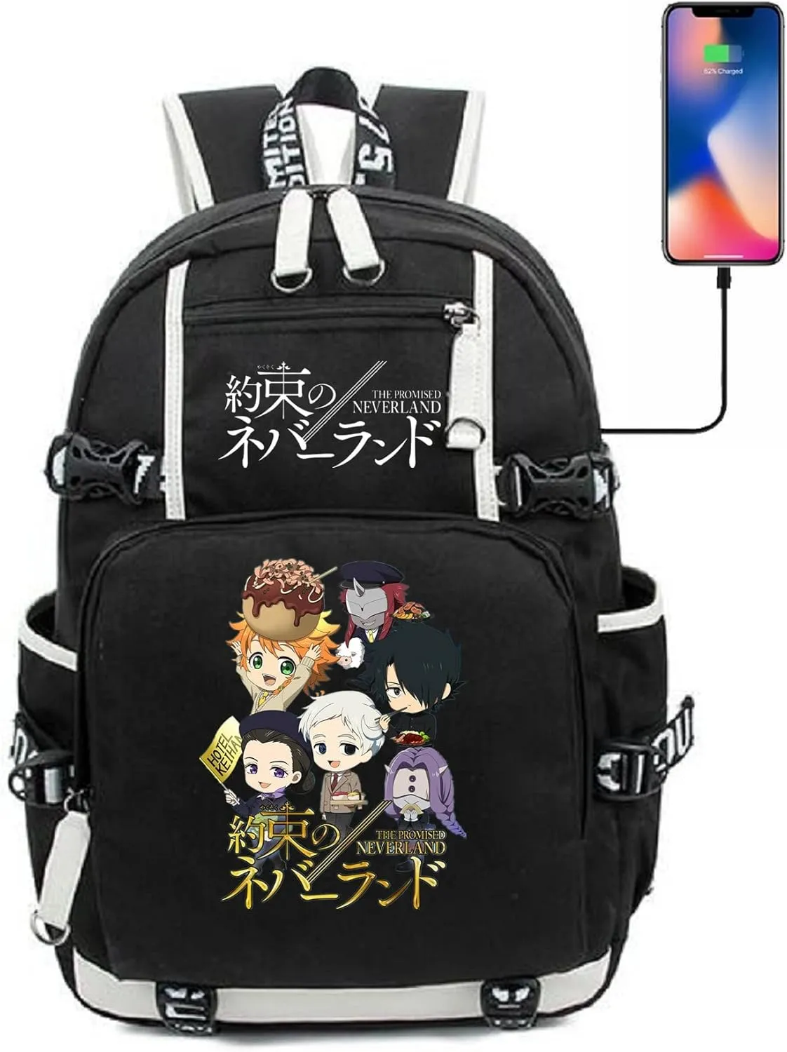 ISaikoy Anime The Promised Neverland Backpack Bookbag Laptop Bag Shoulder Bag Daypack School Bag 1