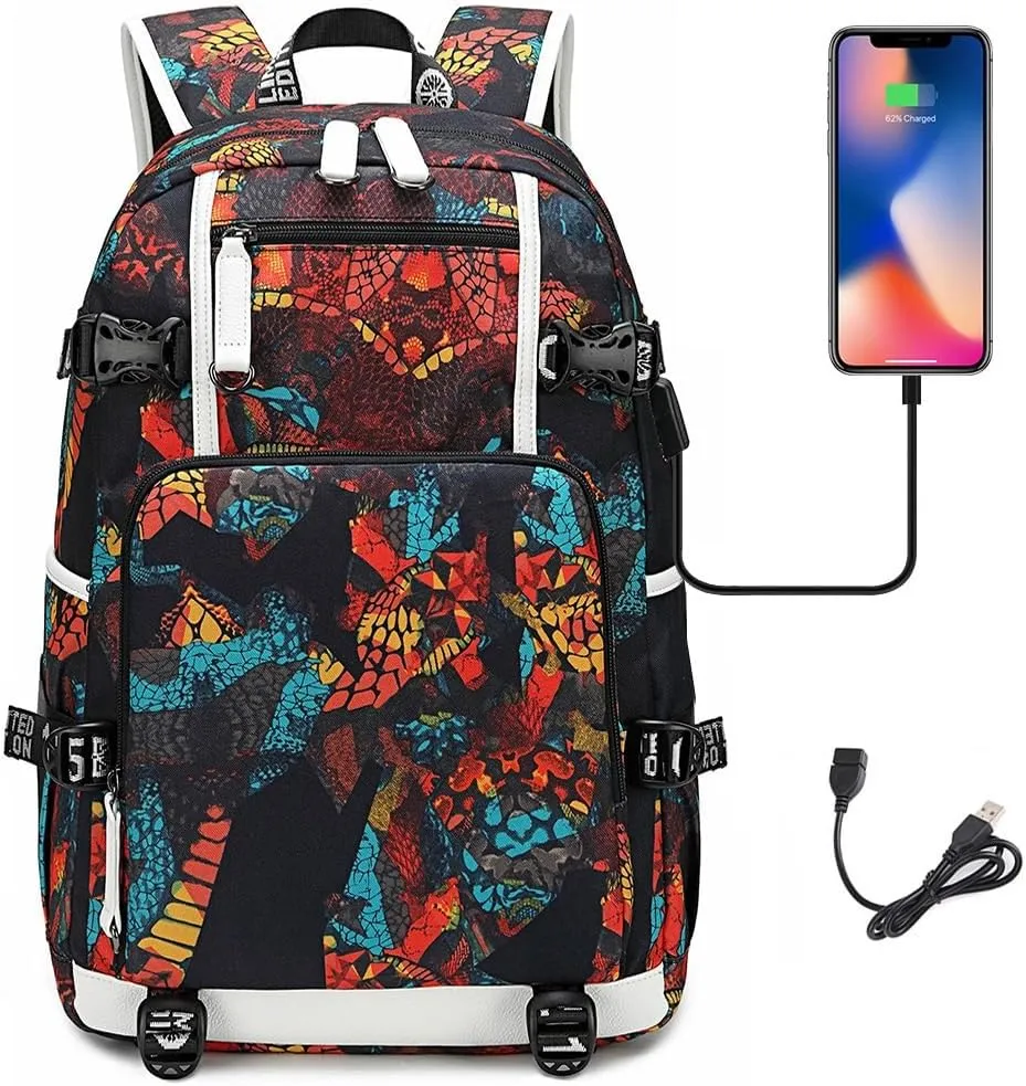 ISaikoy Cute Canvas Casual Backpack Shoulder Bag Bookbag School Bag Laptop Bag Daypack 10