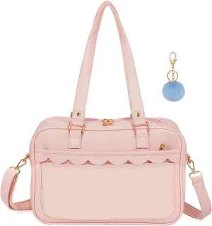 Ita Purse Crossbody Japanese Shoulder Bag Messenger Pin Display with Insert Pompom Cute Kawaii