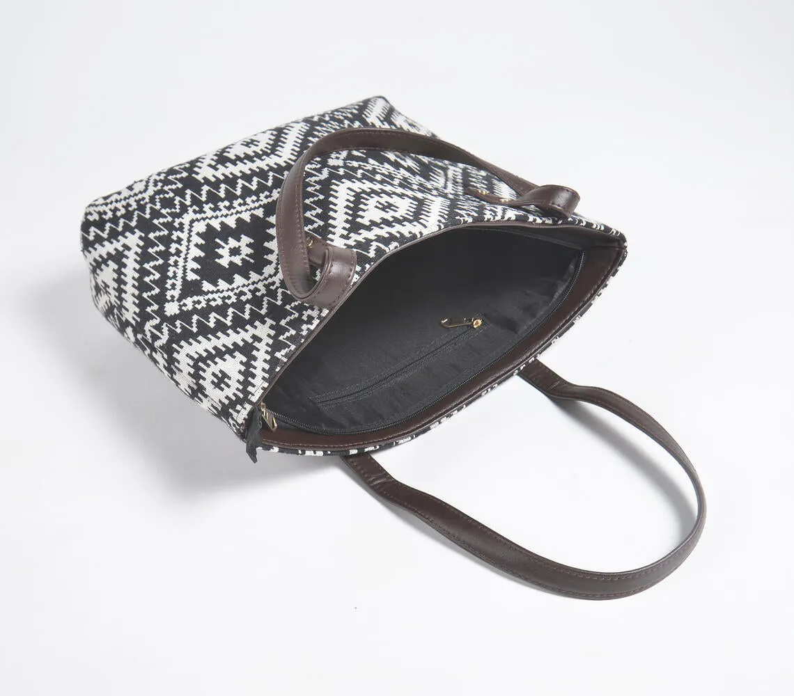 Jacquard Weave Monotone Tote, Sling & Wallet Set