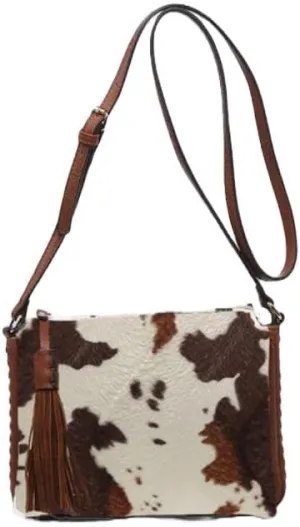 JEN & CO. Boho Bag Shoulder Bag - Small Crossbody Bags for Women Sabrina 2 Tone Crossbody with 3 Compartments (M1918)