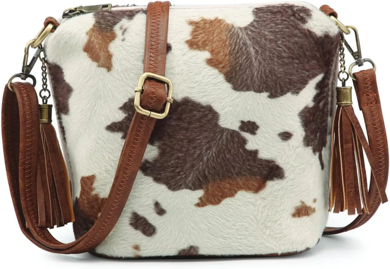JEN & CO. Dylan Vegan Leather Crossbody Bags for Women Trendy Purses Shoulder Handbags with Adjustable Strap & Tassel Zippers